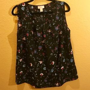LOFT Outlet Floral Sleeveless Top Size Large